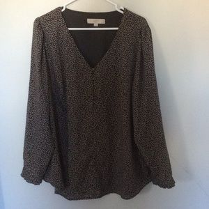 Loft Plus Size V-Neck Blouse